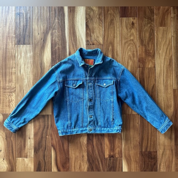 Vintage Calvin Klein Early 80’s Denim Bomber Jacket size Medium - Picture 2 of 7